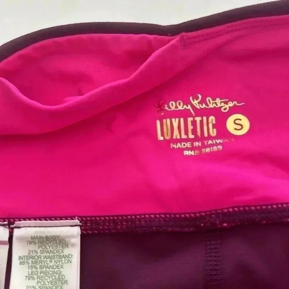 Lilly Pulitzer Luxletic Weekender High rise legging Cherry Ganache- size small - Picture 9 of 10